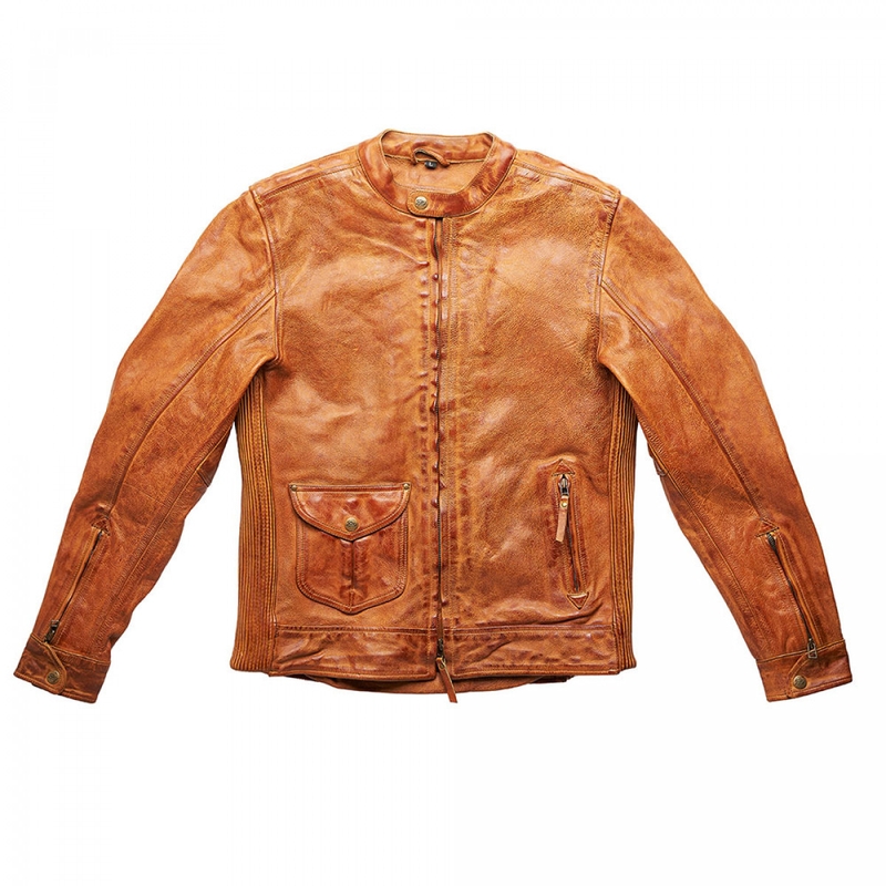 Fuel Bourbon Bruin Leren Motorjack uitverkoop