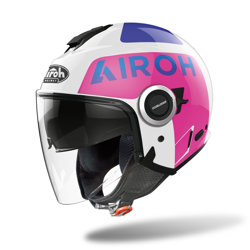 Open motorhelm Airoh Helios Up 2022 wit-blauw-roze uitverkoop