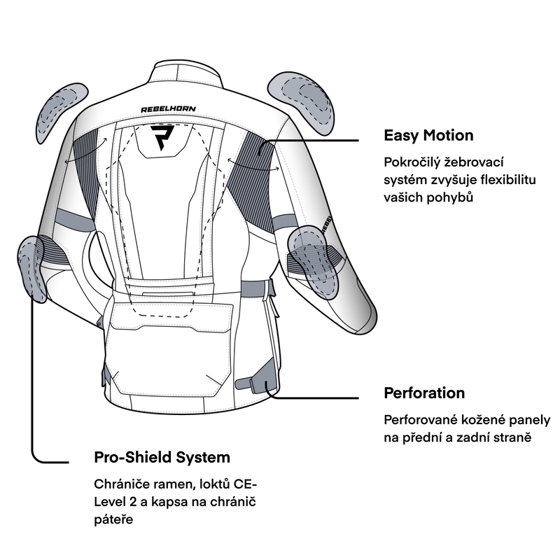 Motorjas Rebelhorn Hardy II zwart-fluogeel uitverkoop