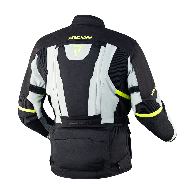 Rebelhorn Hardy II motorjas grijs-zwart-fluogeel uitverkoop