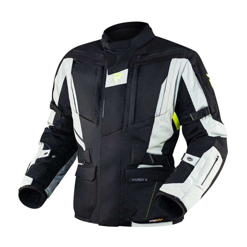 Rebelhorn Hardy II motorjas grijs-zwart-fluogeel uitverkoop