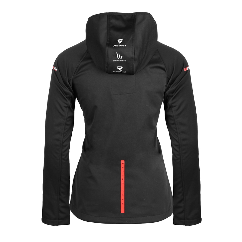 Dames softshelljack MotoZem Racing Team zwart-rood