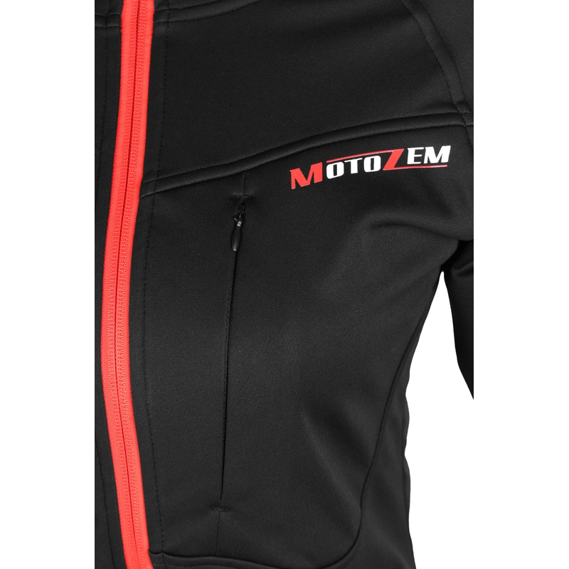 Dames softshelljack MotoZem Racing Team zwart-rood