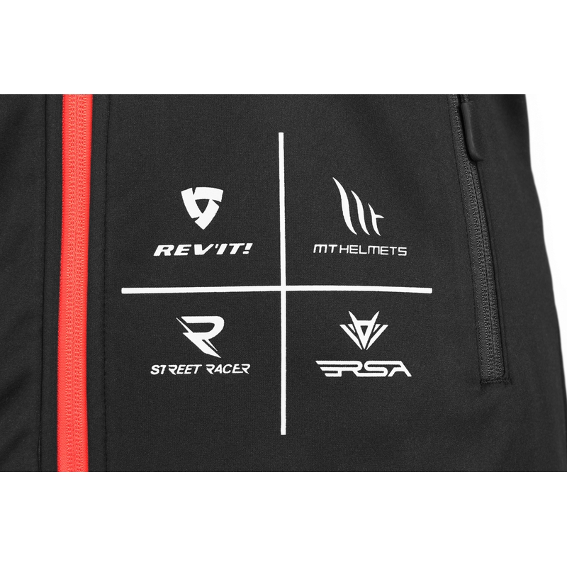 Dames softshelljack MotoZem Racing Team zwart-rood