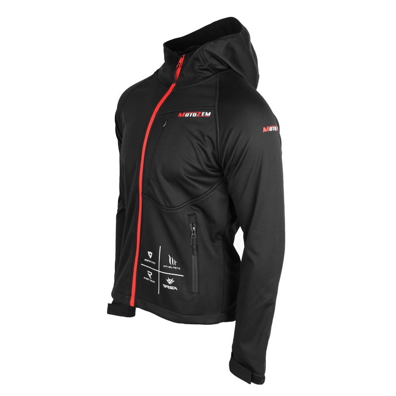 Softshelljack MotoZem Racing Team zwart-rood