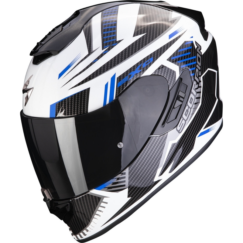 Integraal motorhelm Scorpion EXO-1400 EVO Air Shell wit-blauw