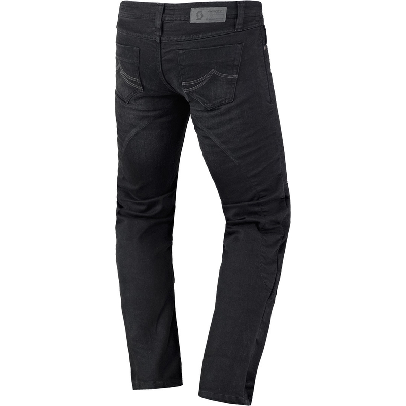 Dames SCOTT Denim Stretch Motorcycle Jeans Zwart
