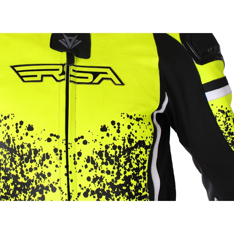 RSA GT2 zwart-wit-fluo gele motoroverall uitverkoop