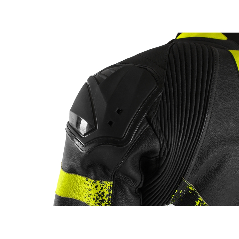 RSA Imola 2 zwart-wit-fluo gele motoroverall uitverkoop