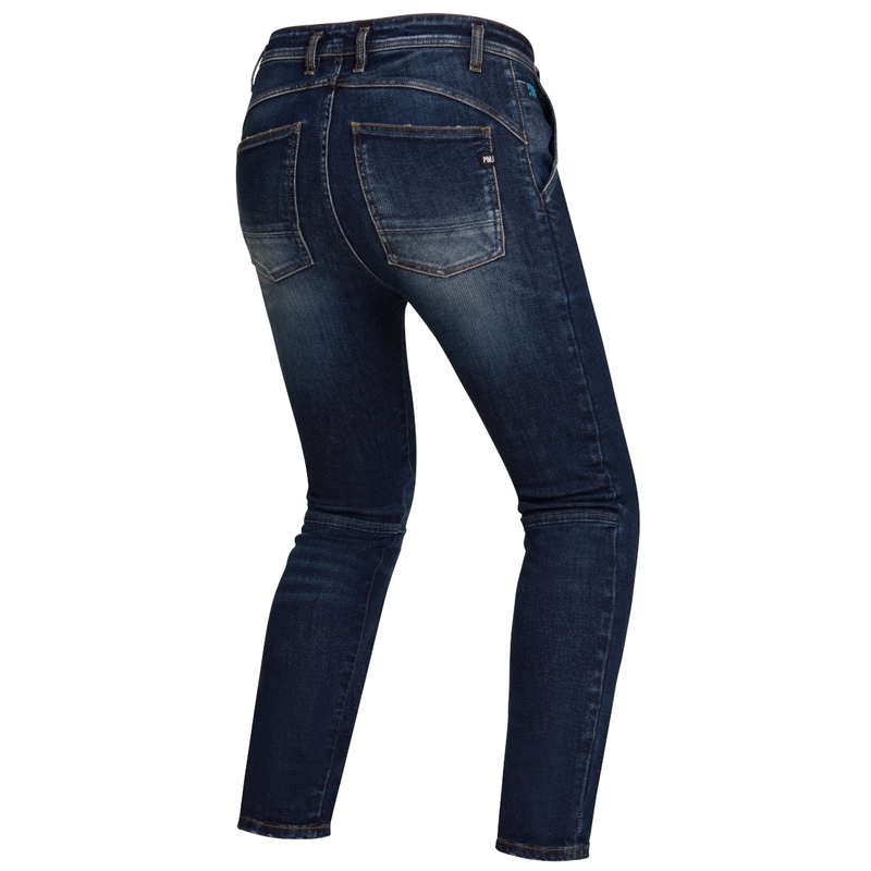 PMJ Russel blauwe motorjeans uitverkoop