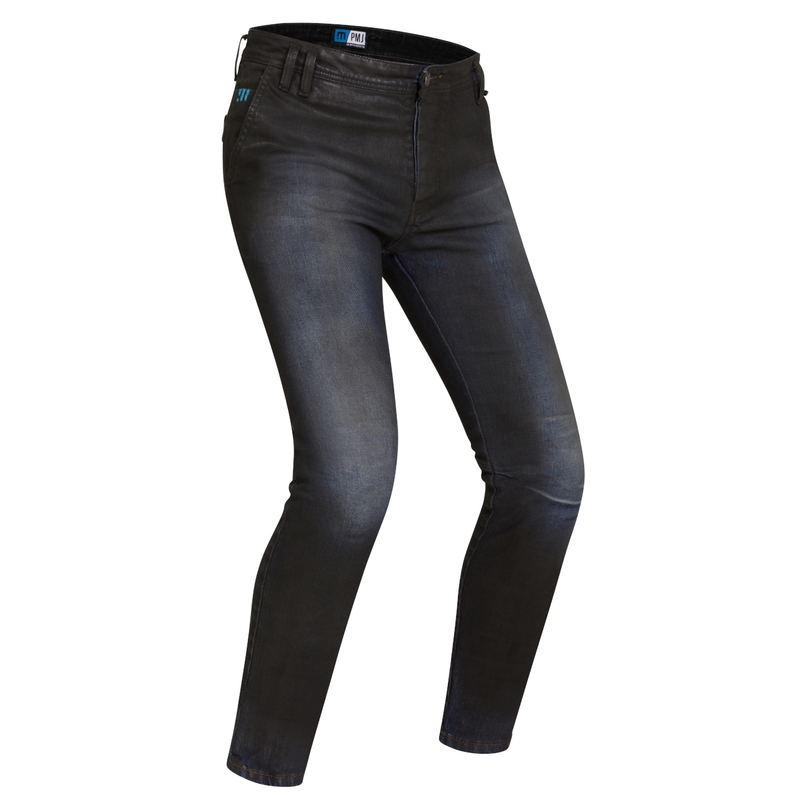 PMJ Russel Tarmac Zwarte Motorfiets Jeans uitverkoop