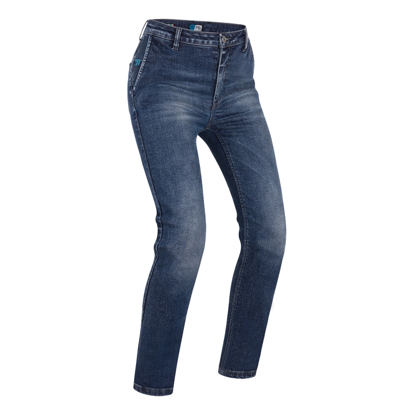 Dames motorjeans PMJ Victoria blauw uitverkoop