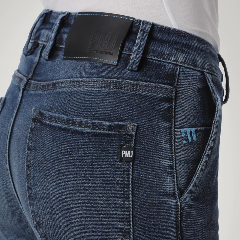Dames motorjeans PMJ Victoria blauw uitverkoop