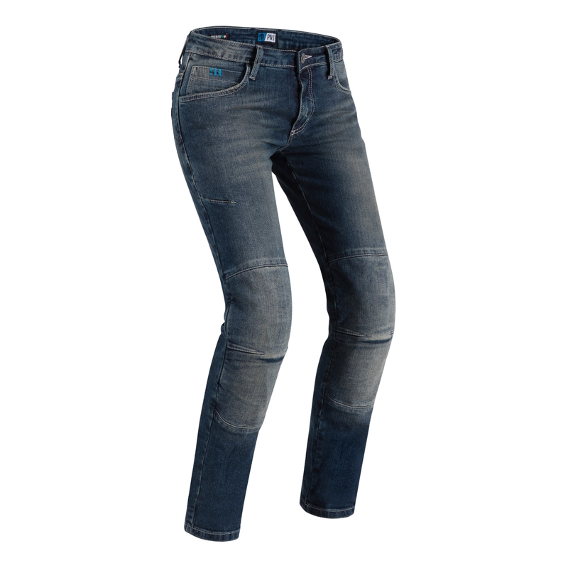 Dames PMJ Jenny blauwe motorjeans uitverkoop