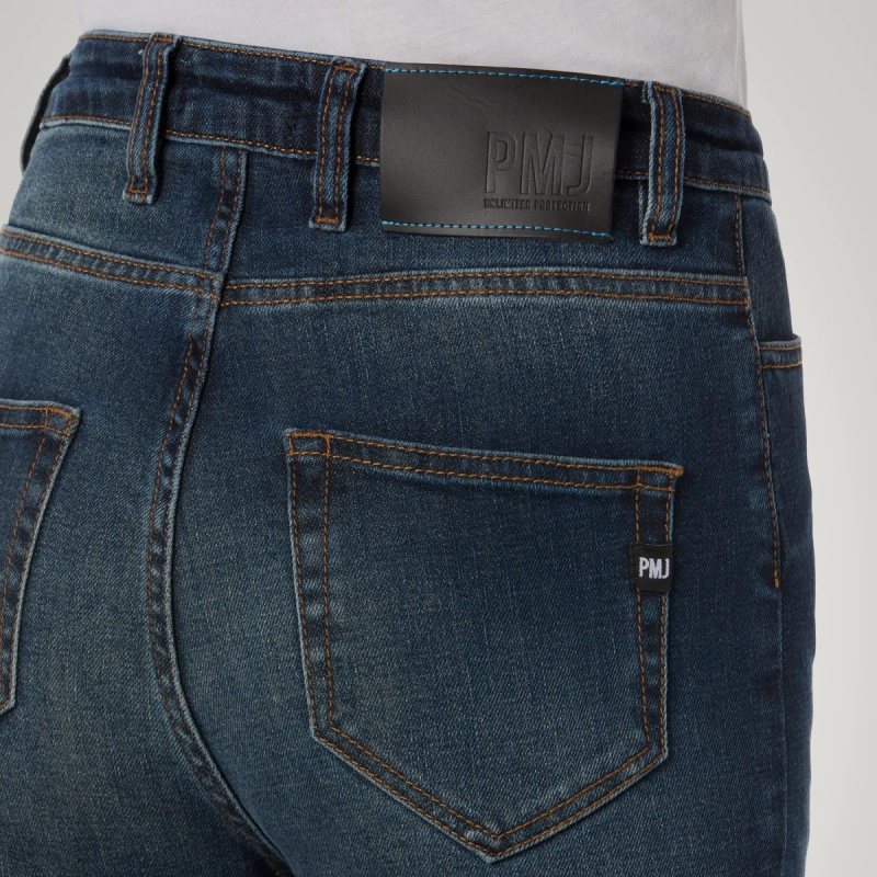 Dames motorjeans PMJ Sara blauw uitverkoop
