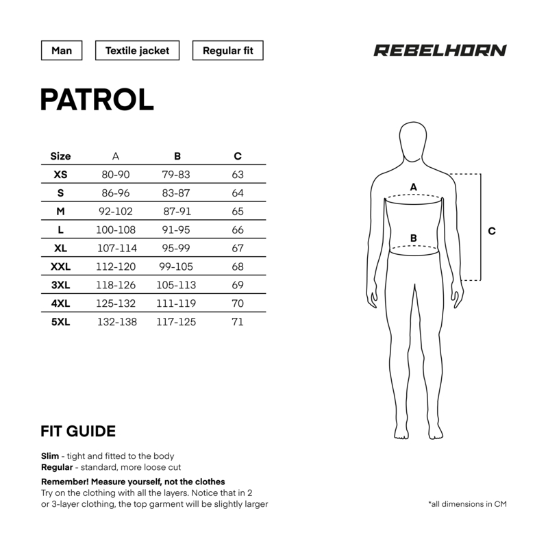 Rebelhorn Patrol zwart-grijs-fluo gele motorjas