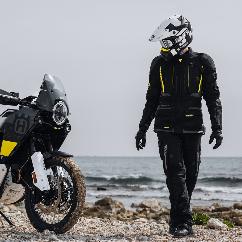 Rebelhorn Patrol zwart-grijs-fluo gele motorjas