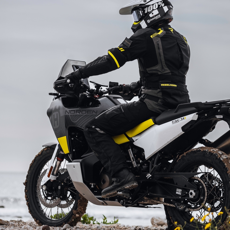 Rebelhorn Patrol zwart-grijs-fluo gele motorjas