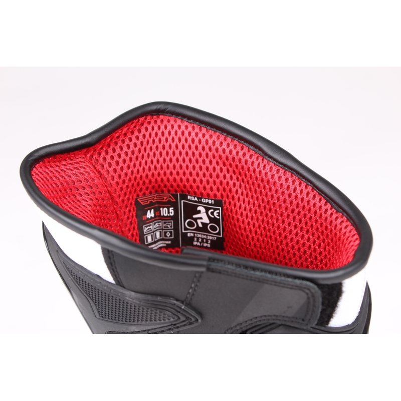 Motorlaarzen RSA GP-01 zwart en wit