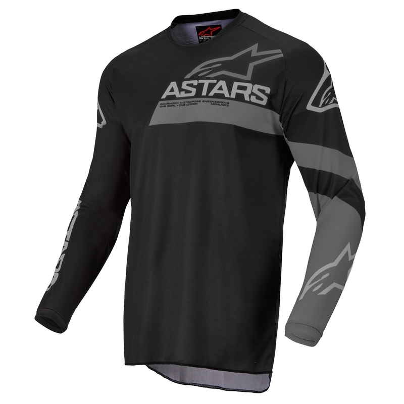 Alpinestars Racer Graphite kinder motocross trui zwart en grijs