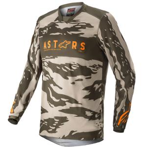 Kinder motorcross trui Alpinestars Racer Tactical camo groen-beige-oranje