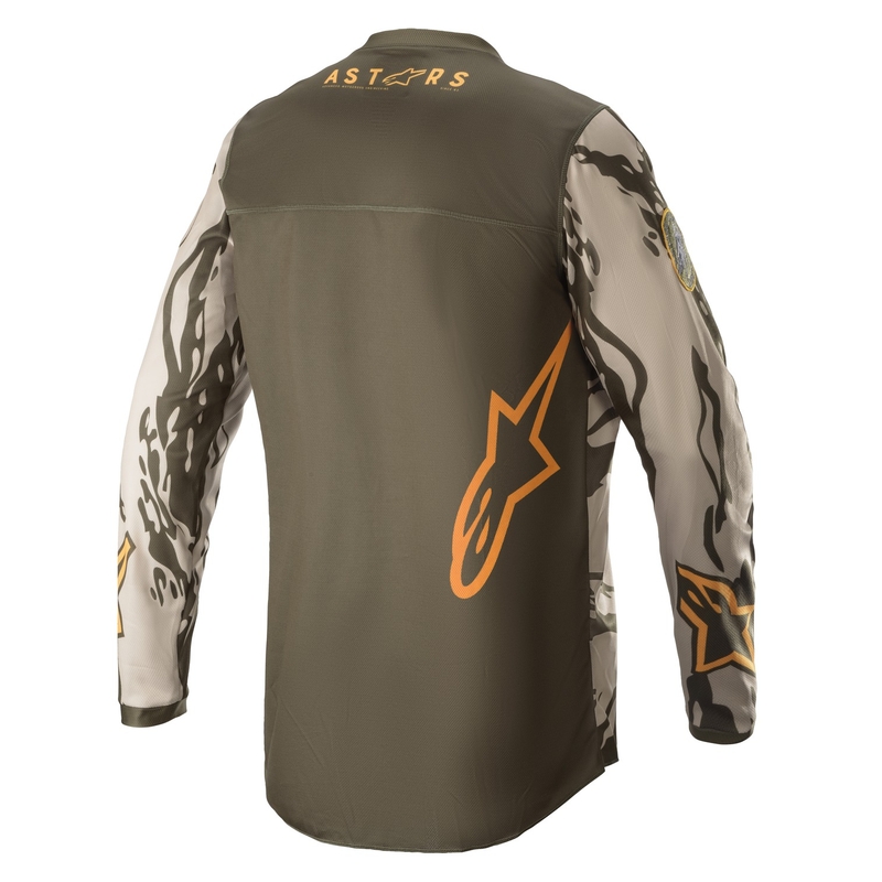 Kinder motorcross trui Alpinestars Racer Tactical camo groen-beige-oranje