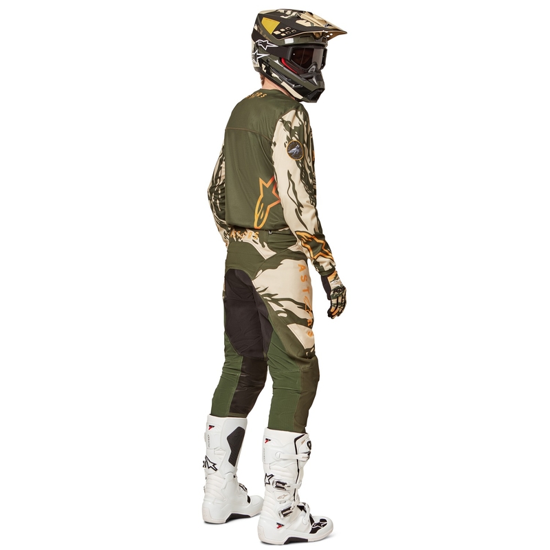 Kinder motorcross trui Alpinestars Racer Tactical camo groen-beige-oranje
