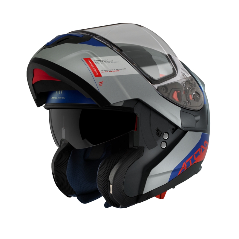 MT Atom SV Gorex C12 zwart-grijs-blauw-rood tip-up motorhelm uitverkoop