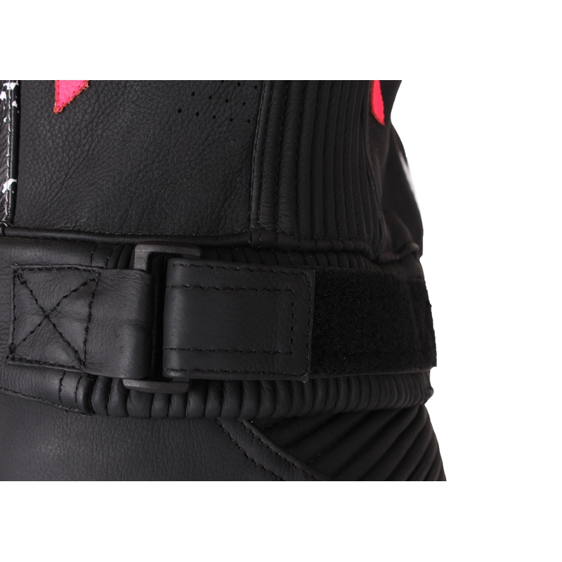 Dames motorpak RSA GT2 zwart-wit-fluo roze in de aanbieding uitverkoop