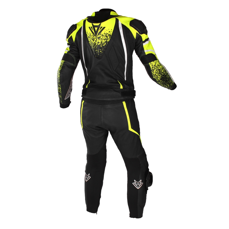 RSA GT2 zwart-wit-fluo gele motoroverall uitverkoop