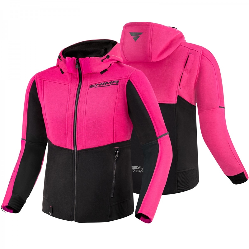 Dames motorsweatshirt Shima Daybreaker zwart-roze