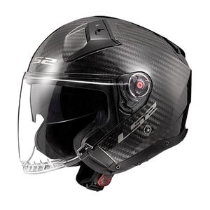 Open motorhelm LS2 OF603 Infinity II Carbon-06 zwart glans