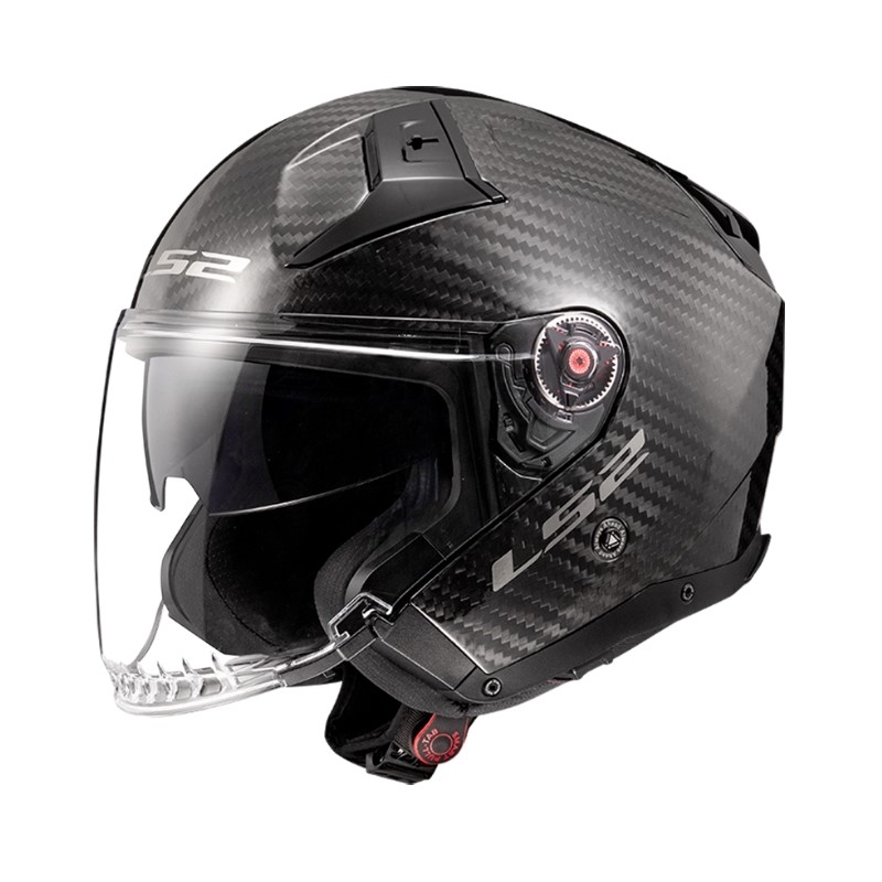 Open motorhelm LS2 OF603 Infinity II Carbon-06 zwart glans