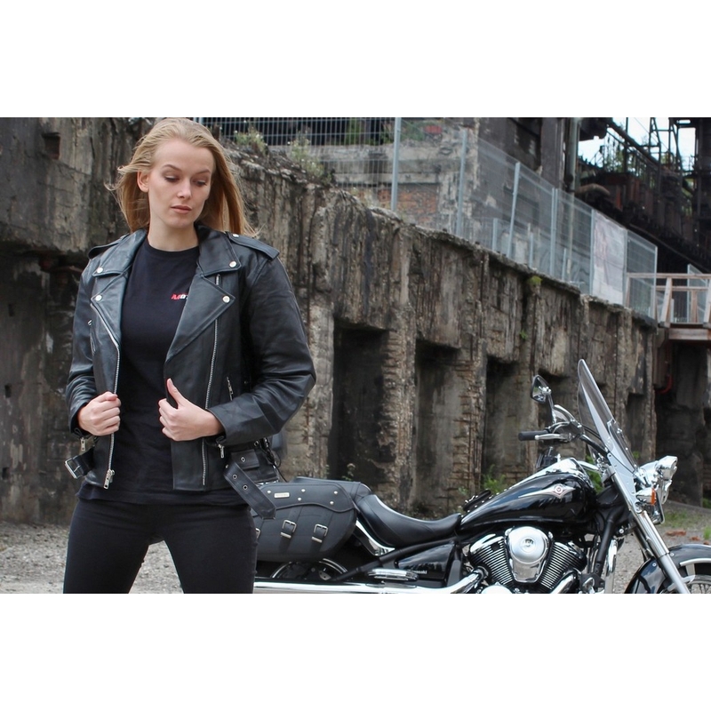 Dames leren crook RSA Chopper zwart