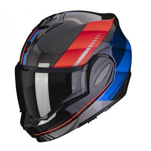 Překlápěcí přilba Scorpion EXO-TECH EVO Carbon Genus černo-modro-červená