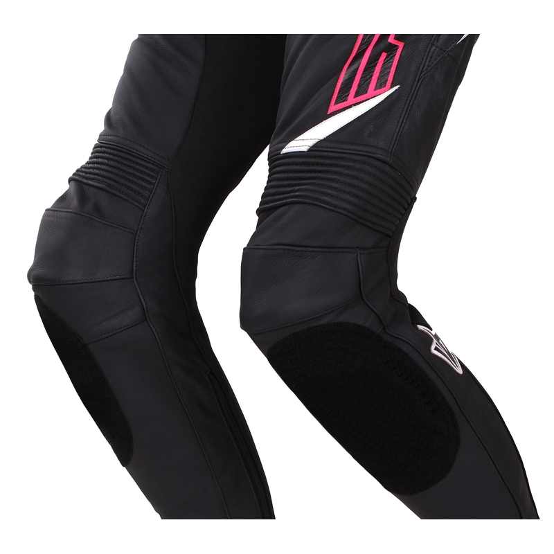 Dames RSA GT2 Zwart-Wit-Fluoroze Motorbroek uitverkoop