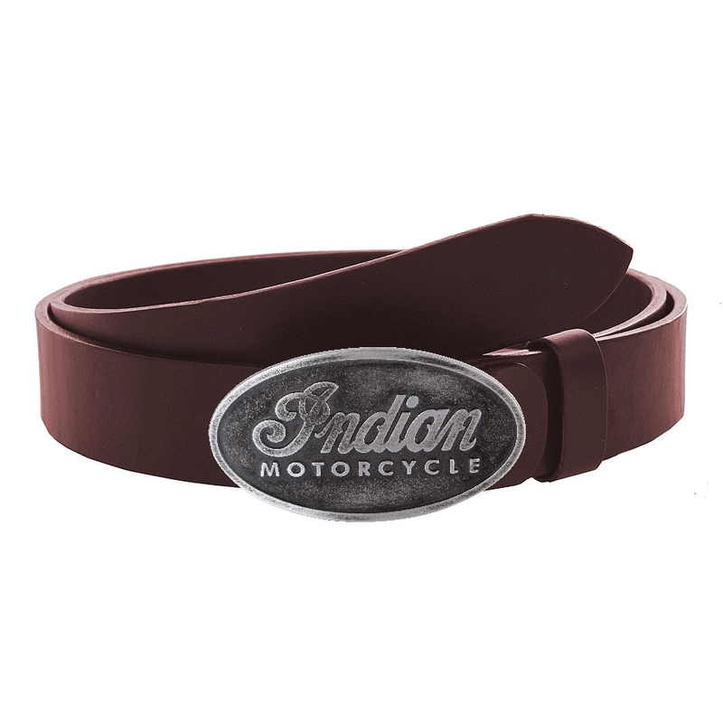 Leren moto riem met gesp Indian Motorcycle bruin