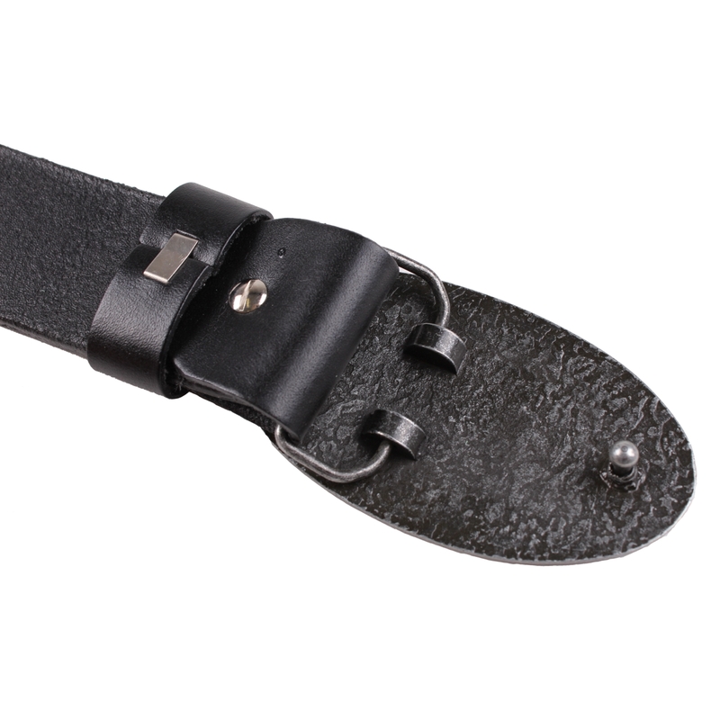 Leren moto riem met Moto Guzzi gesp