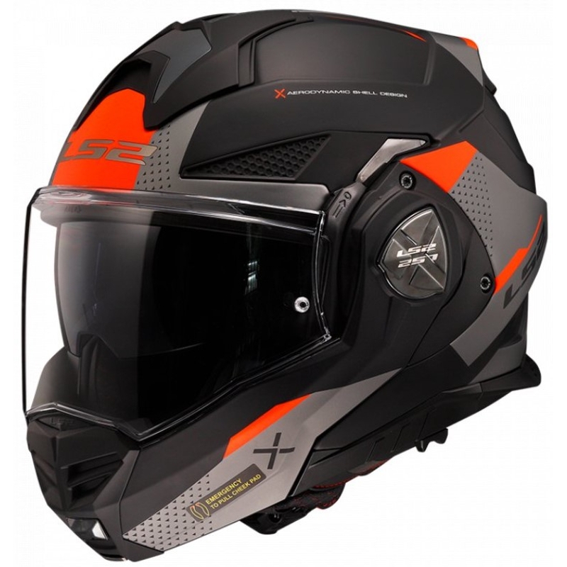 Opklapbare motorhelm LS2 FF901 Advant X Oblivion zwart-rood-titanium
