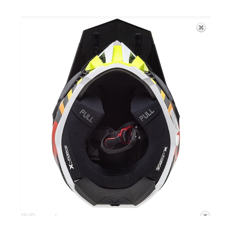 Motorcrosshelm LS2 MX703 C X-Force Barrier H-V zwart-grijs-rood-geel