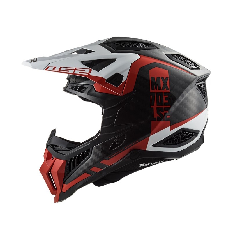 Motorcrosshelm LS2 MX703 C X-Force Victory zwart-rood-wit