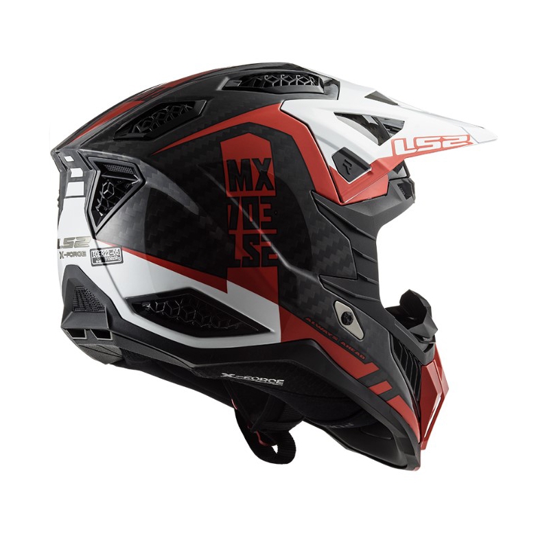 Motorcrosshelm LS2 MX703 C X-Force Victory zwart-rood-wit