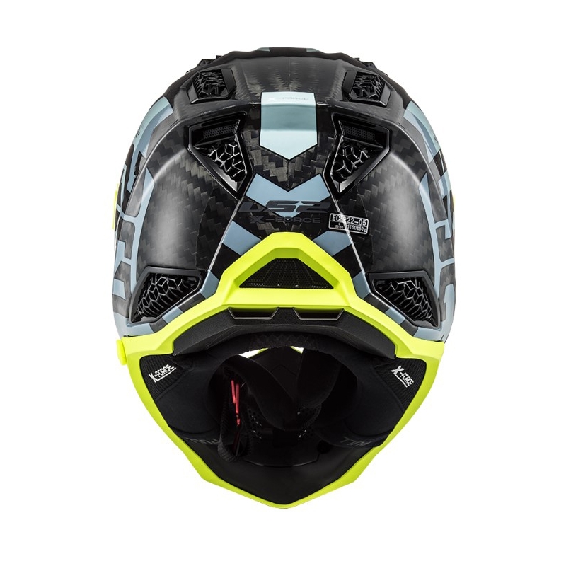 Motorcrosshelm LS2 MX703 C X-Force Barrier zwart-blauw-fluo geel