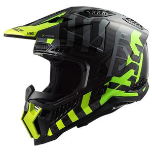 Motorcrosshelm LS2 MX703 C X-Force Barrier H-V zwart-grijs-fluo geel