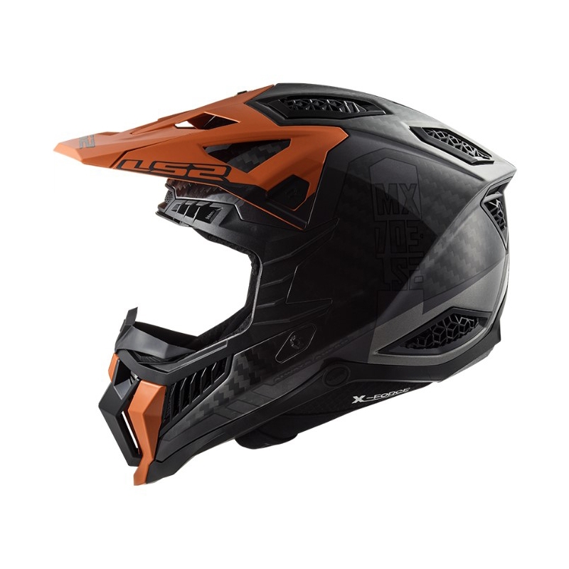 Motorcrosshelm LS2 MX703 C X-Force Victory zwart-titanium-oranje
