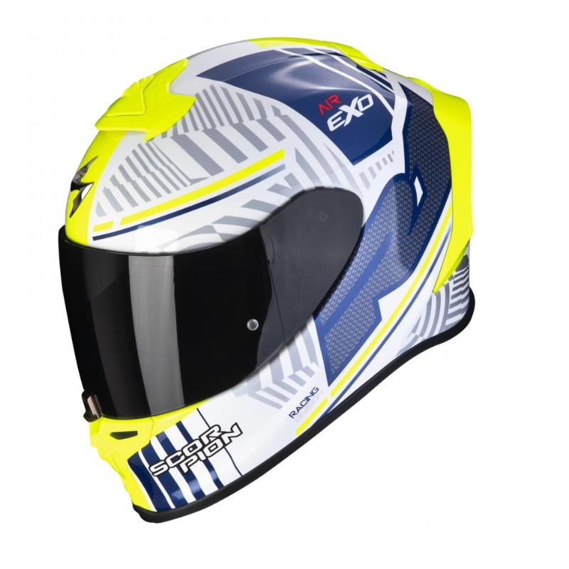 Integraalhelm Scorpion EXO-R1 EVO Air Victory wit-blauw-geel