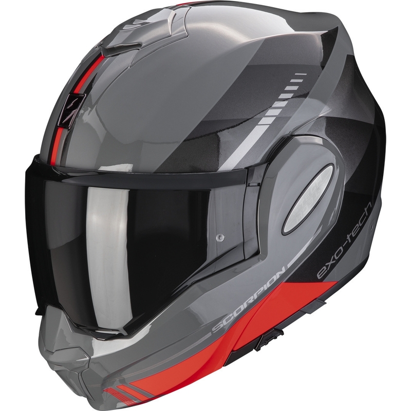 Scorpion EXO-TECH EVO Genre grijs-zwart-rood vouwbare motorhelm