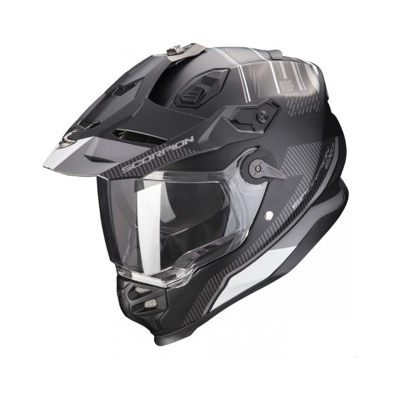 Enduro motorhelm SCORPION ADF-9000 AIR Desert zwart-zilver uitverkoop