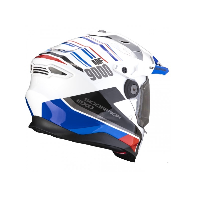 Enduro motorhelm SCORPION ADF-9000 AIR Desert wit-blauw-rood uitverkoop