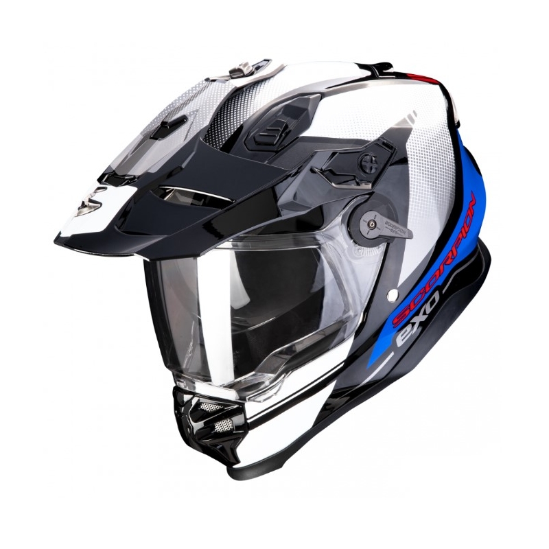 Enduro motorhelm SCORPION ADF-9000 AIR Trail zwart-blauw-wit uitverkoop